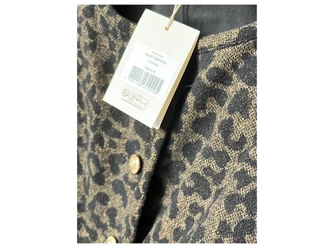Chaleco Marius Balzac Paris estampado de leopardo Castaño Negro - vista 8