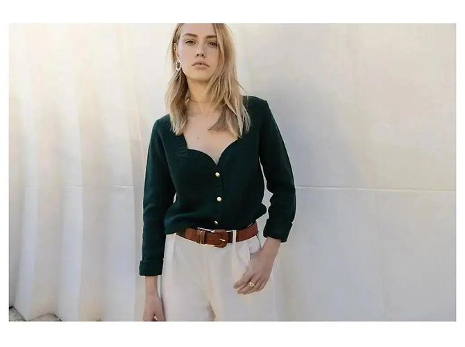 Balzac Paris Cardigan aus Wolle und Kaschmir in Grün Dunkelgrün - Ansicht 2