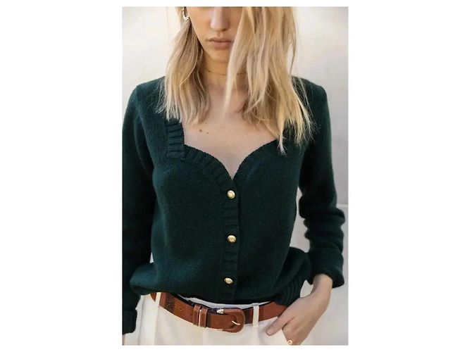 Balzac Paris Cardigan aus Wolle und Kaschmir in Grün Dunkelgrün - Ansicht 8