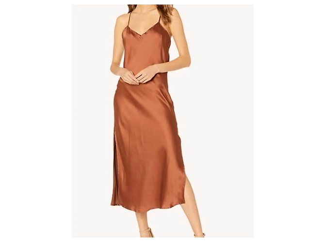Autre Marque Robe Midi Satin Terracotta Red Herring Bordeaux - vue 10