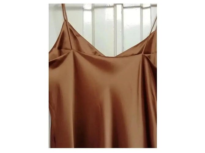 Autre Marque Robe Midi Satin Terracotta Red Herring Bordeaux - vue 4