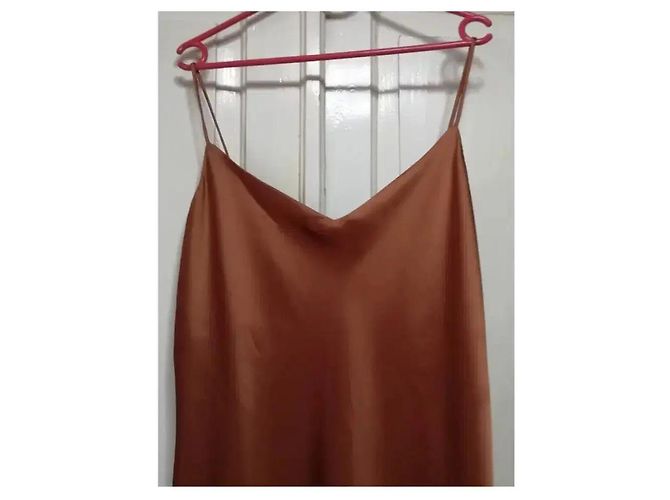 Autre Marque Robe Midi Satin Terracotta Red Herring Bordeaux - vue 6