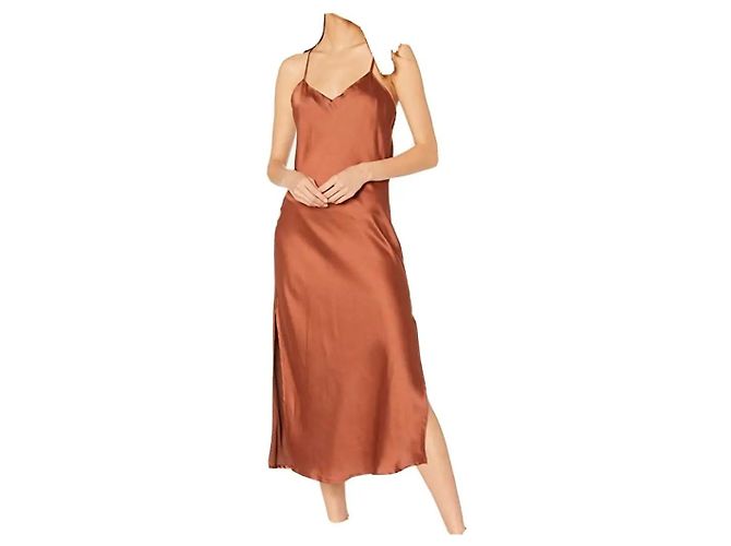 Autre Marque Robe Midi Satin Terracotta Red Herring Bordeaux - vue 8