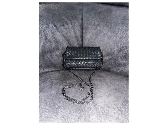 Bottega Veneta Pochette Intrecciato in pelle Nero - vista 7