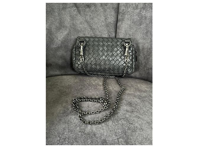 Bottega Veneta Pochette Intrecciato in pelle Nero - vista 8
