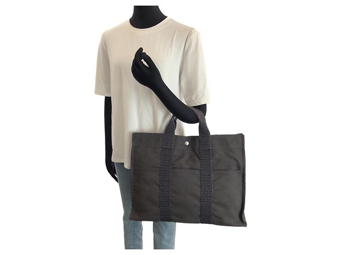 Hermès HERMES Herline MM Tote Tasche Grau Braun - Ansicht 6