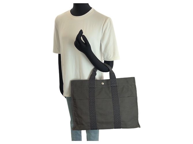 Hermès Borsa Tote Hermes Herline MM Marrone - vista 7