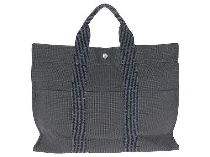 Hermès Borsa Tote Hermes Herline MM Grigia Marrone - vista 2