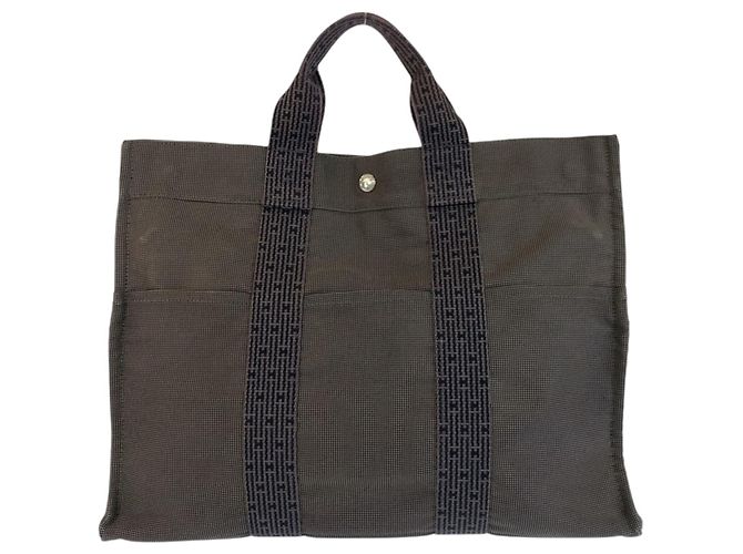Hermès Hermes Herline MM Tote Tasche Grau Braun - Ansicht 2
