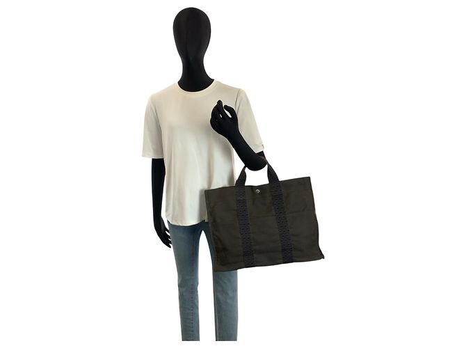 Hermès Hermes Herline MM Tote Tasche Grau Braun - Ansicht 7