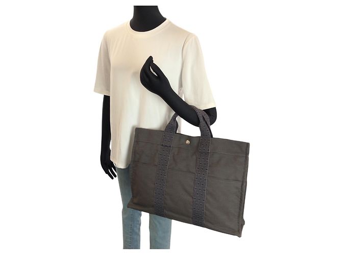 Hermès Hermes Herline MM Tote Tasche Grau Braun - Ansicht 6
