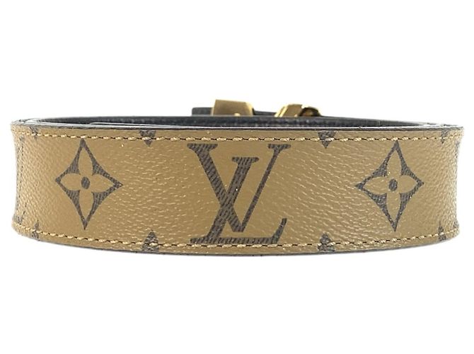 Cintura in pelle Monogram Reverse Louis Vuitton Marrone D'oro - vista 2