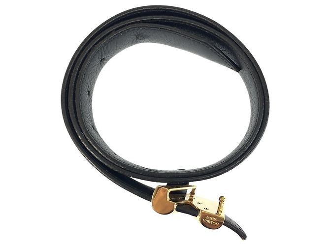 Cintura in pelle Monogram Reverse Louis Vuitton Marrone D'oro - vista 8