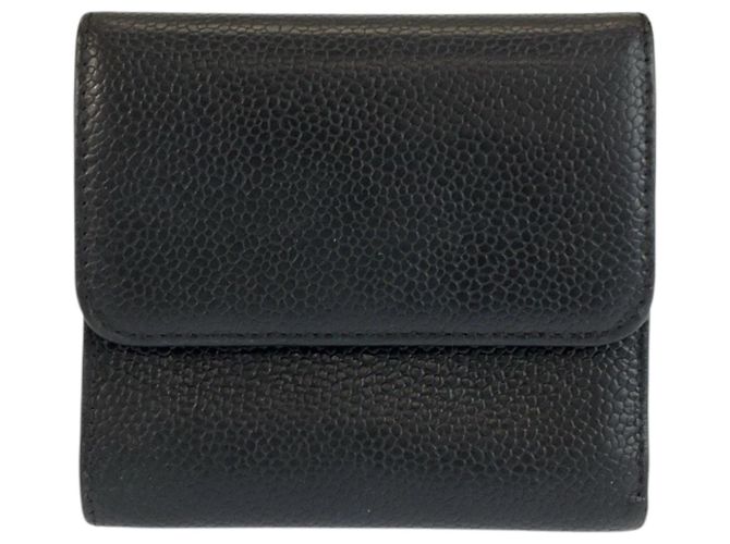 Chanel Coco Mark Black Leather Folding Wallet - view 2