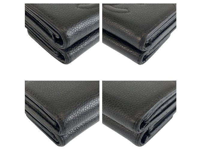 Chanel Coco Mark Black Leather Folding Wallet - view 8