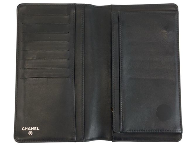 Langer Chanel Coco Mark Ledergeldbörse in Schwarz - Ansicht 4