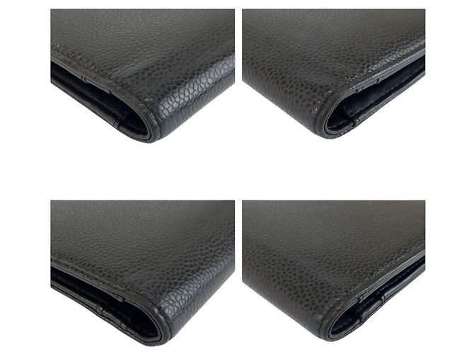 Langer Chanel Coco Mark Ledergeldbörse in Schwarz - Ansicht 8