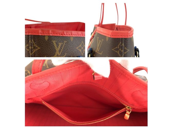 Borsa Tote Louis Vuitton Monogram Totem Neverfull MM Marrone Rosso Monogramma - vista 5