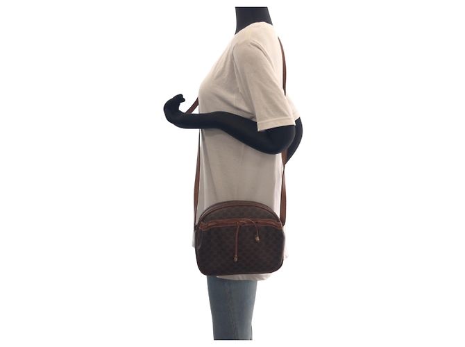Céline CELINE Vintage Macadam Schultertasche Braun - Ansicht 7