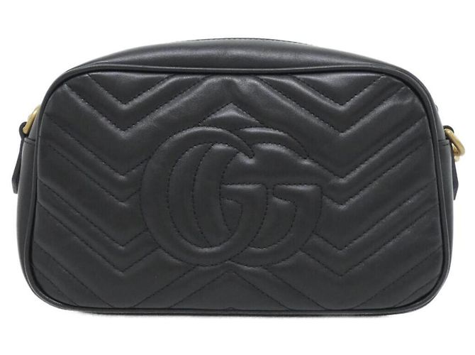 Borsa a Spalla Gucci GG Marmont 447632 DTD1T Nero - vista 2