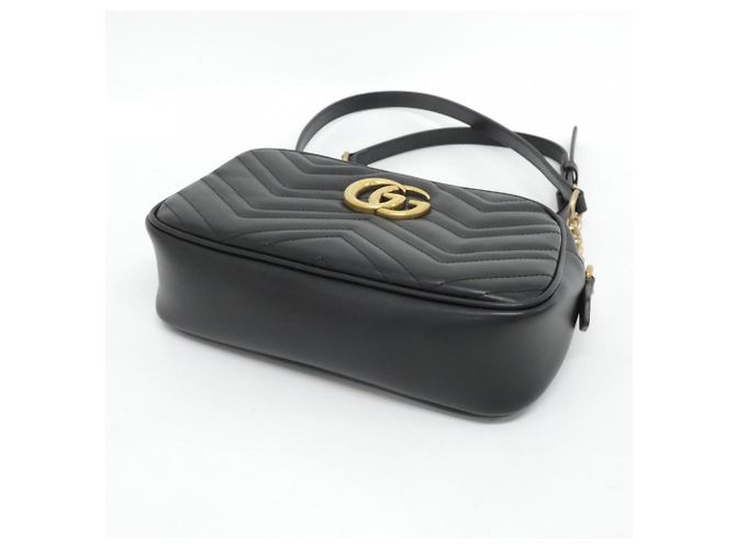 Borsa a Spalla Gucci GG Marmont 447632 DTD1T Nero - vista 3