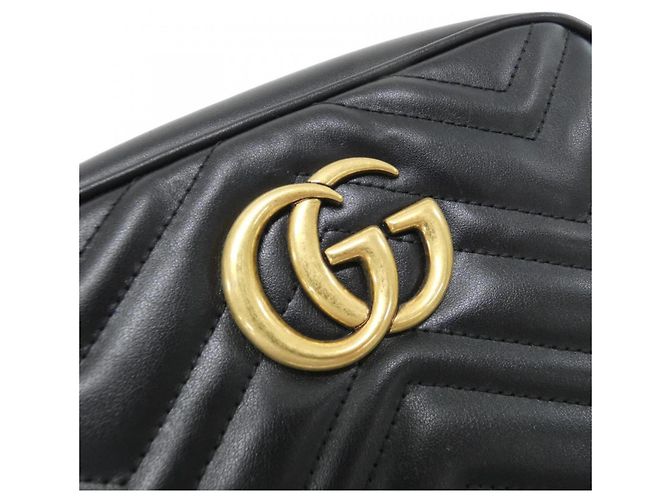 Borsa a Spalla Gucci GG Marmont 447632 DTD1T Nero - vista 5