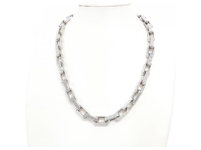 Collana Chain Monogram Louis Vuitton Argento - vista 4