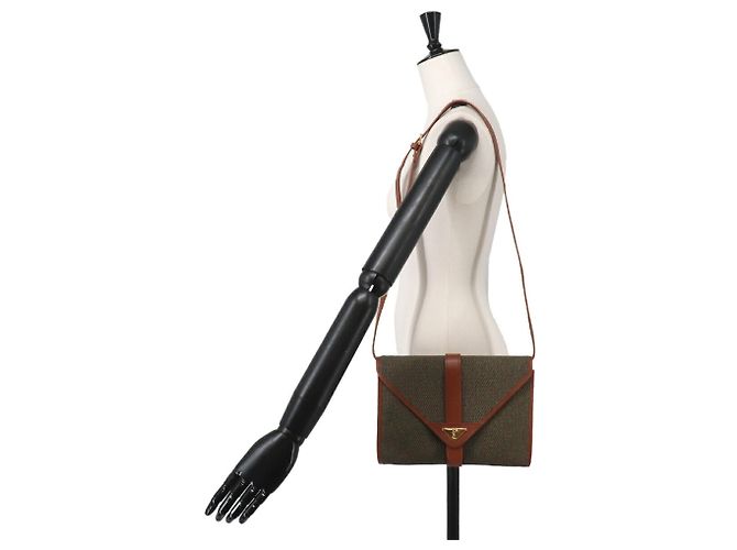 Borsa a tracolla e clutch 2-Way Yves Saint Laurent Marrone Verde - vista 9