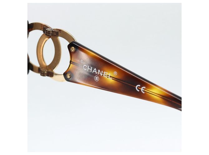 Gafas de sol CHANEL estampado de carey plástico marrón oro CC Auth bs35421 Castaño Dorado - vista 11