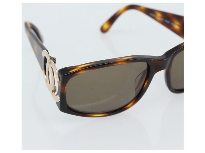 Gafas de sol CHANEL estampado de carey plástico marrón oro CC Auth bs35421 Castaño Dorado - vista 8