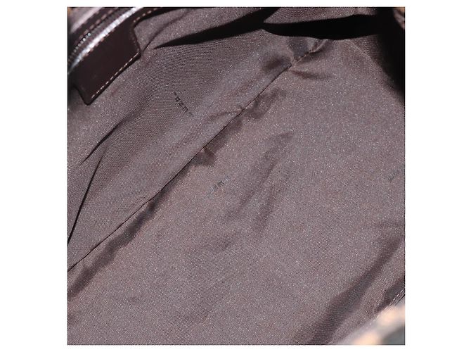 Borsa a Spalla FENDI Mamma Baguette in Tela Zucca Nero Marrone Argento Auth 183887SAM - vista 10