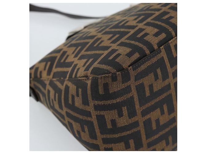 Borsa a Spalla FENDI Mamma Baguette in Tela Zucca Nero Marrone Argento Auth 183887SAM - vista 15