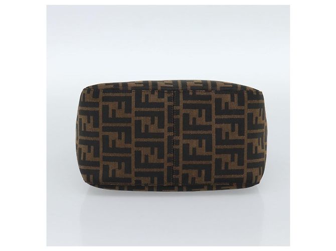 Borsa a Spalla FENDI Mamma Baguette in Tela Zucca Nero Marrone Argento Auth 183887SAM - vista 5