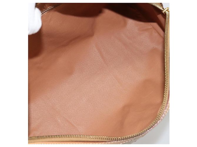Céline Borsa CELINE Macadam Canvas PVC Beige Oro Auth 183269A D'oro - vista 10