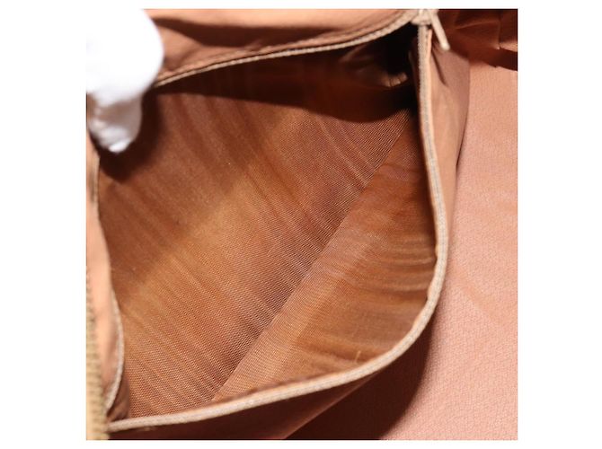 Céline Borsa CELINE Macadam Canvas PVC Beige Oro Auth 183269A D'oro - vista 11