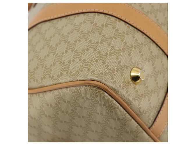Céline Borsa CELINE Macadam Canvas PVC Beige Oro Auth 183269A D'oro - vista 14