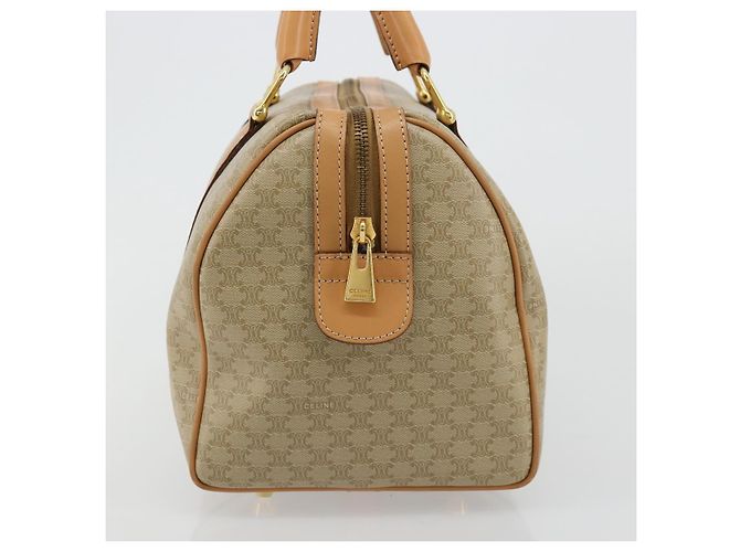 Céline Borsa CELINE Macadam Canvas PVC Beige Oro Auth 183269A D'oro - vista 3