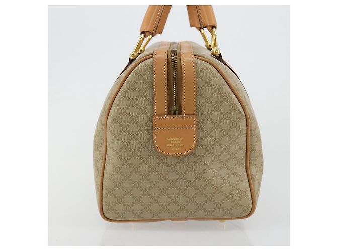 Céline Borsa CELINE Macadam Canvas PVC Beige Oro Auth 183269A D'oro - vista 4