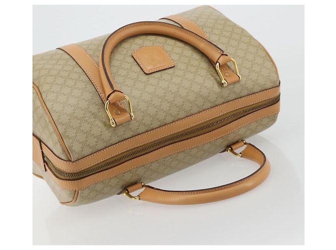 Céline Borsa CELINE Macadam Canvas PVC Beige Oro Auth 183269A D'oro - vista 6