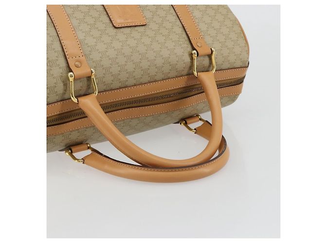 Céline Borsa CELINE Macadam Canvas PVC Beige Oro Auth 183269A D'oro - vista 7