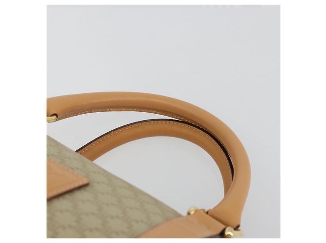 Céline Borsa CELINE Macadam Canvas PVC Beige Oro Auth 183269A D'oro - vista 8