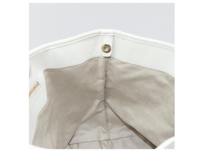 Jimmy Choo Tote Bag Leder Weiß Gold Silber Authentisch 183632A Golden - Ansicht 20