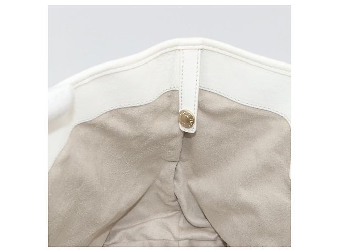 Jimmy Choo Tote Bag Leder Weiß Gold Silber Authentisch 183632A Golden - Ansicht 21