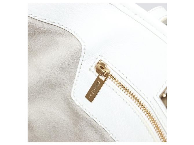 Jimmy Choo Tote Bag Leder Weiß Gold Silber Authentisch 183632A Golden - Ansicht 22