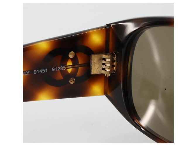 Gafas de sol CHANEL de Plástico Marrón Oro CC Auth yk20489M Castaño Dorado - vista 10