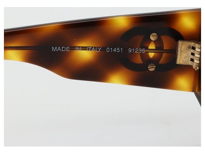 Gafas de sol CHANEL de Plástico Marrón Oro CC Auth yk20489M Castaño Dorado - vista 11