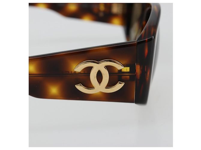 Gafas de sol CHANEL de Plástico Marrón Oro CC Auth yk20489M Castaño Dorado - vista 14