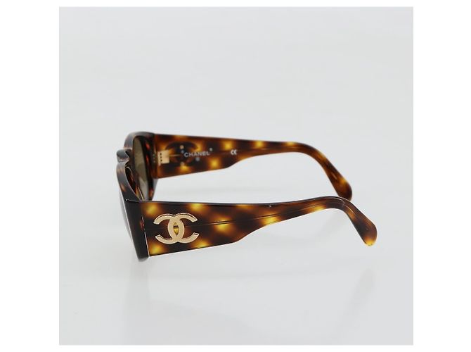 Gafas de sol CHANEL de Plástico Marrón Oro CC Auth yk20489M Castaño Dorado - vista 3