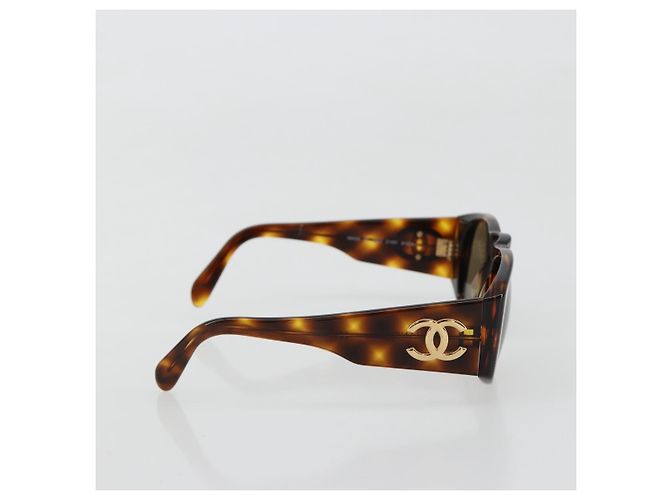 Gafas de sol CHANEL de Plástico Marrón Oro CC Auth yk20489M Castaño Dorado - vista 4