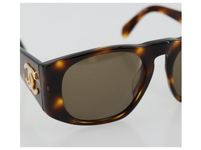 Gafas de sol CHANEL de Plástico Marrón Oro CC Auth yk20489M Castaño Dorado - vista 5